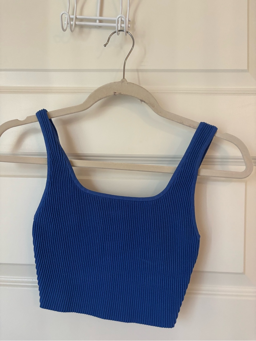 Aritzia Ribbed Crop Tank Top in Royal Blue